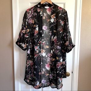 Women's Floral Chiffon Kimono Cardigan Summer Blouse Swimsuit Beach Cover up